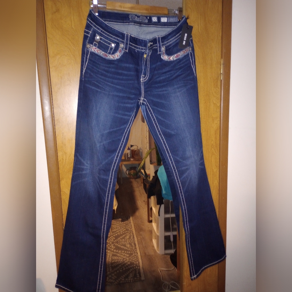 New With Tags - Miss Me Bootcut Jeans with Red Wing Design.  Size 30" waist/ 10